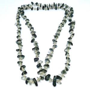 Monkvilla Trendy Crystal Quartz and Black Chip Bead Necklace with Spacers