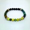 Chrysoprase, Turquoise, Azurite, and Lava Beads Bracelets